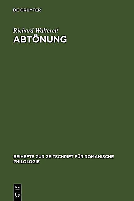 Beihefte zur Zeitschrift f?r romanische Philologie: 338 Abt?nung