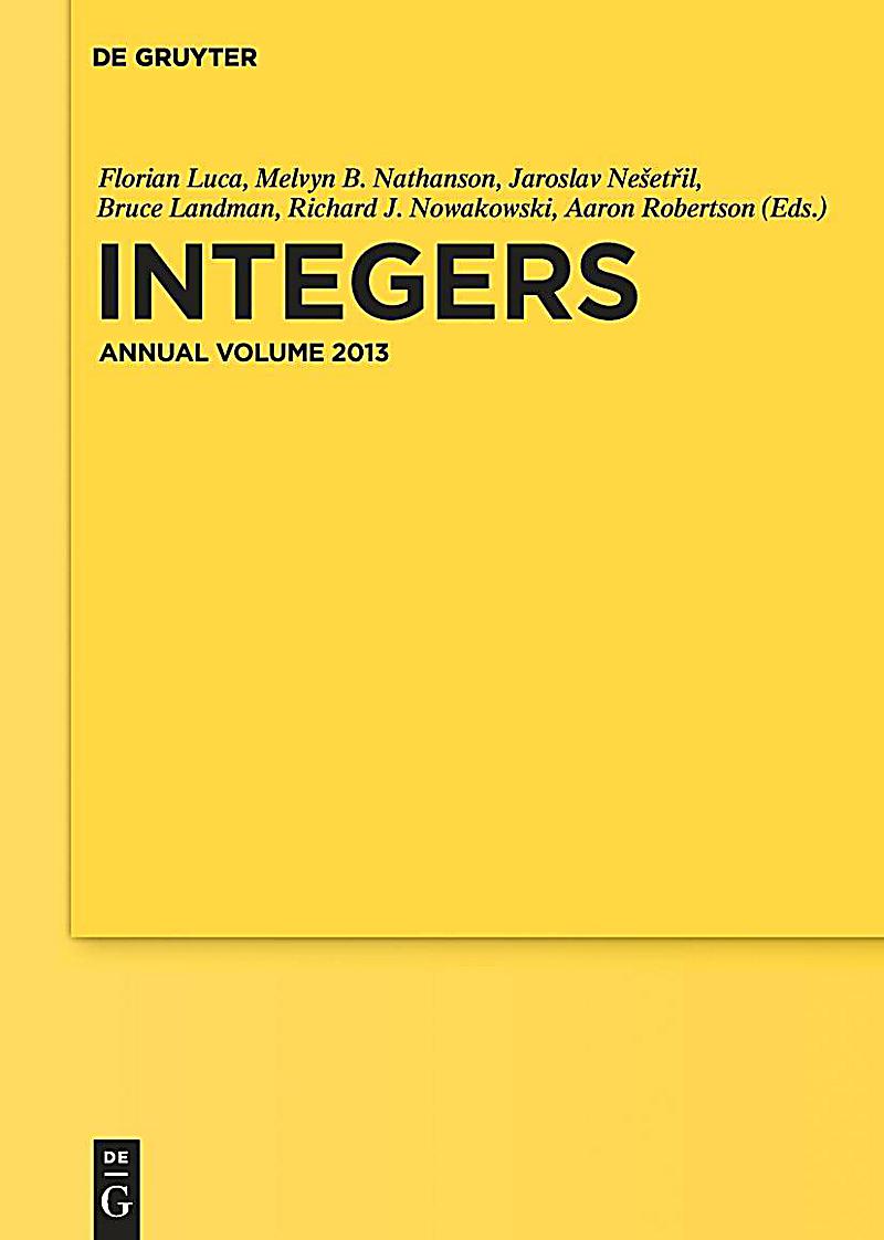 Integers. Annual Volume 2013