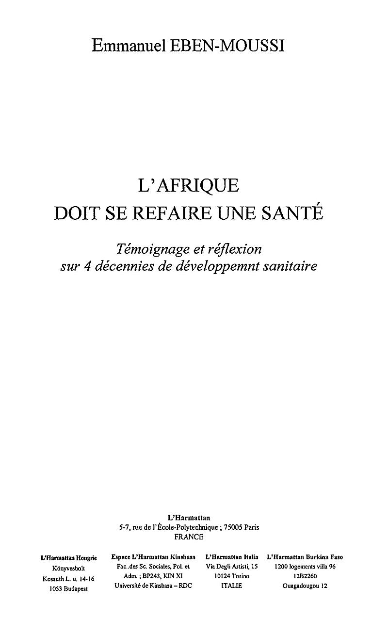 Afrique doit se refaire une sante l´