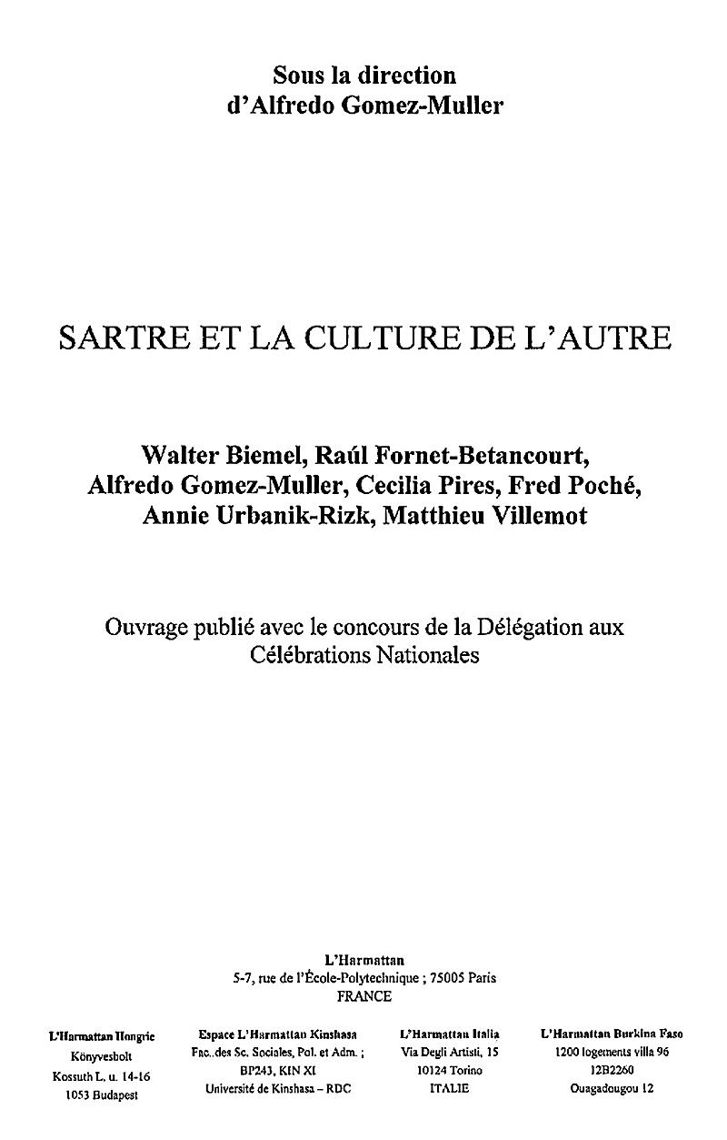 Sartre et la culture de l´autre