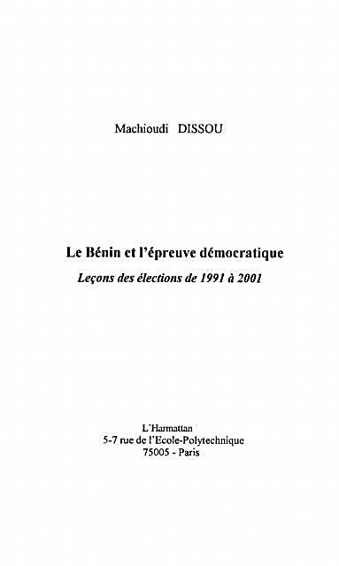 Benin et l´epreuve democratique