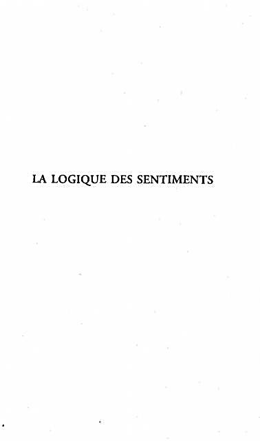 La Logique des Sentiments