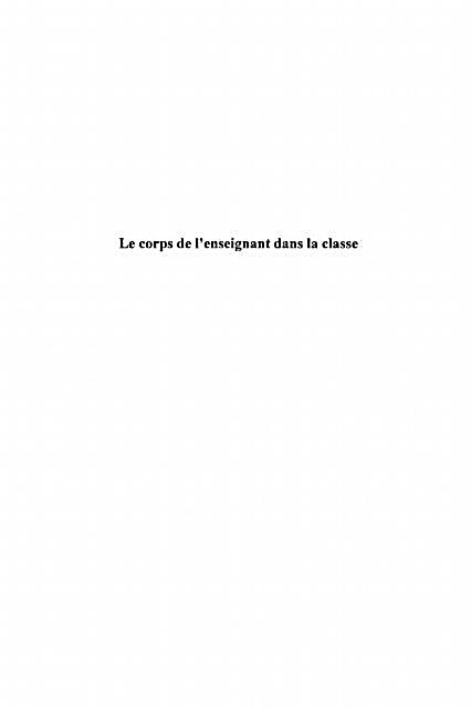 Le corps de l´enseignant dans la classe