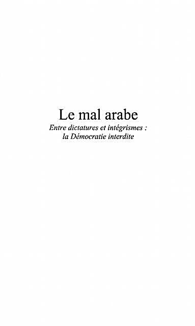 Le mal arabe