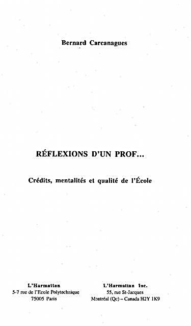 Reflexions D´un Prof