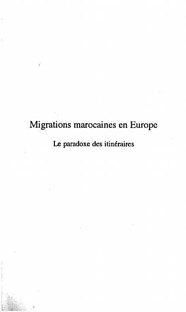 Migrations Marocaines en Europe