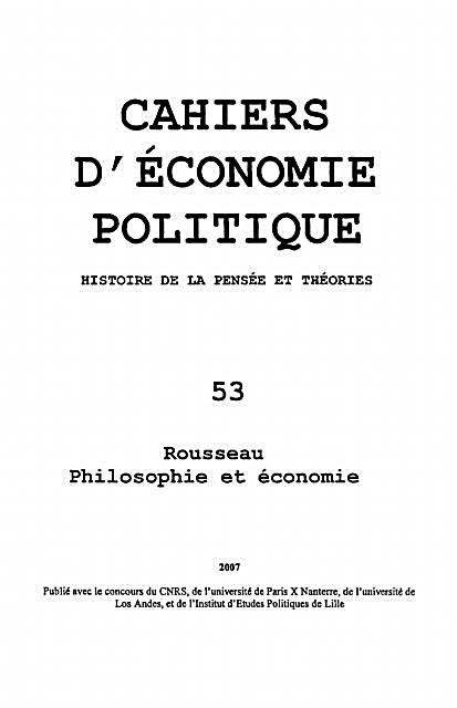 Rousseau : Philosophie et economie
