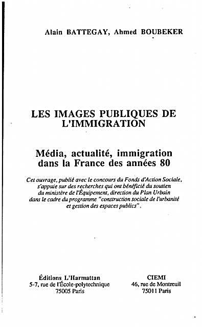 Images publiques de l´immigration