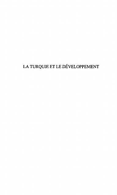 Turquie et le developpement la