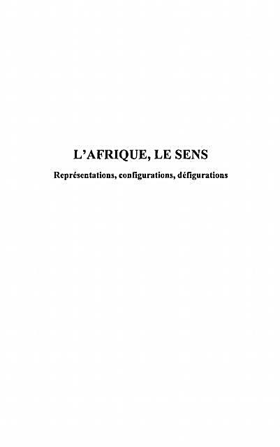 Afrique, le sens L´