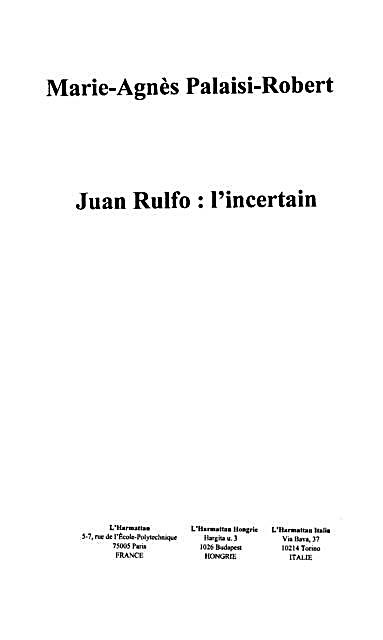 Juan rulfo l´incertain