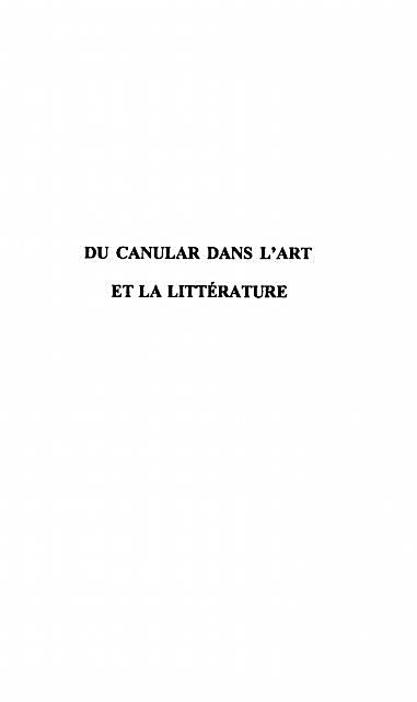 Du canular dans l´art et la litterature