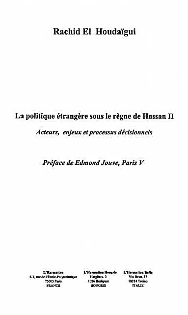 La Politique etrangere sous leregne de Hassan II