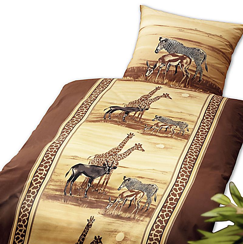 Kinder Bettwäsche 155x220 Giraffen - 3er Set Mikrofaser Mit Reißverschluss