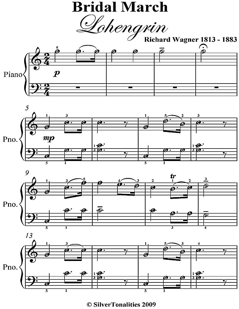 Bridal March Lohengrin Easy Piano Sheet Music ebook