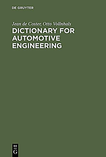 dictionary english for engineering engineering, for automotive English Dictionary French de Jean German,