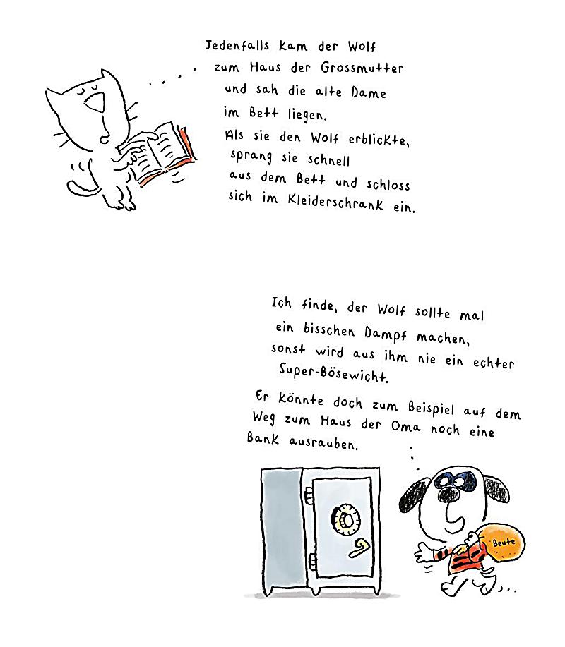 Die Katze, der Hund, Rotkäppchen, die explodierenden Eier, der Wolf und