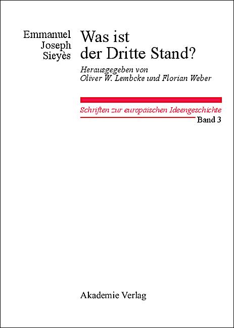 Was Ist Der Dritte Stand Emmanuel Joseph Sieyès: Was ist der Dritte Stand? Buch portofrei
