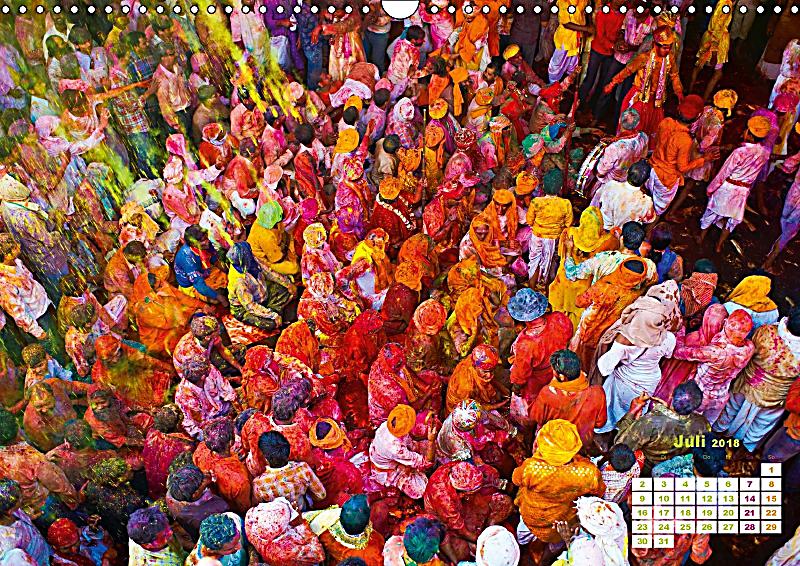 Fest der Farben: Holi in Indien Wandkalender 2018 DIN A3 quer 