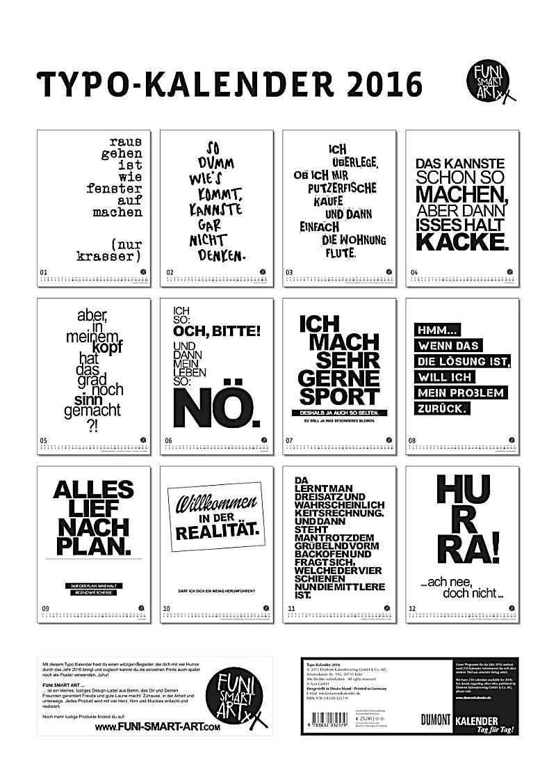Typo Kalender 2016 funi smart typokalender 2016 kalender bei weltbild at Typo Kalender 2016 funi smart typokalender 2016 kalender bei weltbild at
