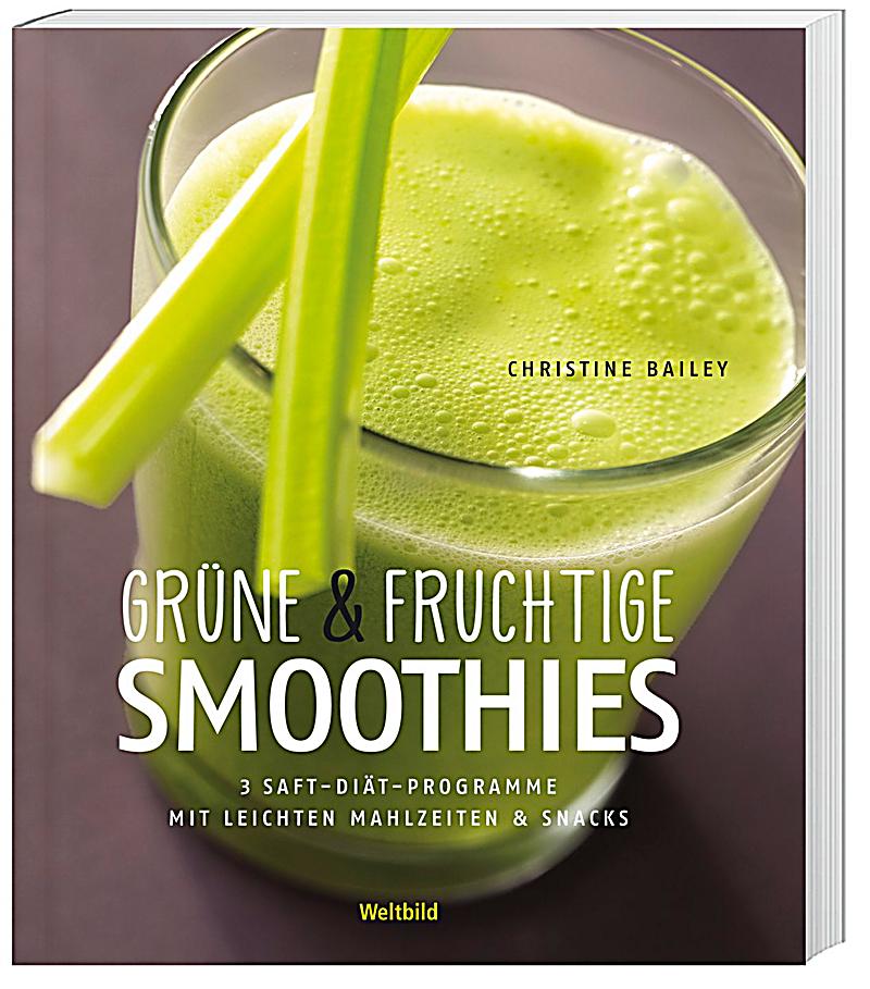 Grüne und fruchtige Smoothies. 3-Saft-Diät-Programme mit leichten Mahlzeiten und Snacks.