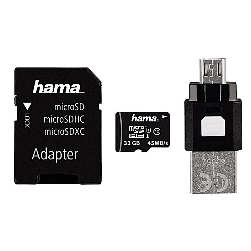Hama microSDHC OTG-Zubehör-Set, 4-teilig, 32GB, Class 10 UHS-I Hama microSDHC OTG-Zubehör-Set, 4-teilig, 32GB, Class 10 UHS-I