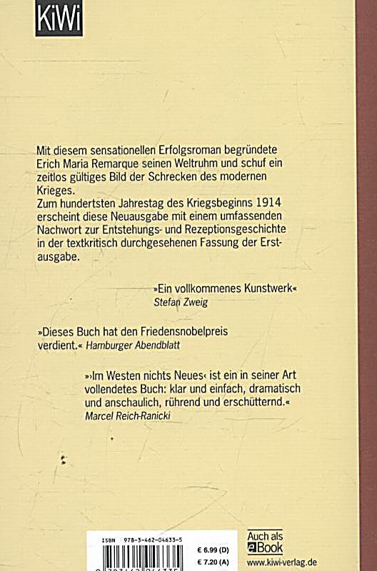 Im Westen Nichts Neues Buch Zusammenfassung Im Westen nichts Neues Buch bei Weltbild.de online bestellen