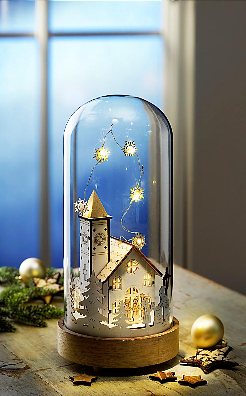 led glaskuppel winter mit spieluhr 163003780
