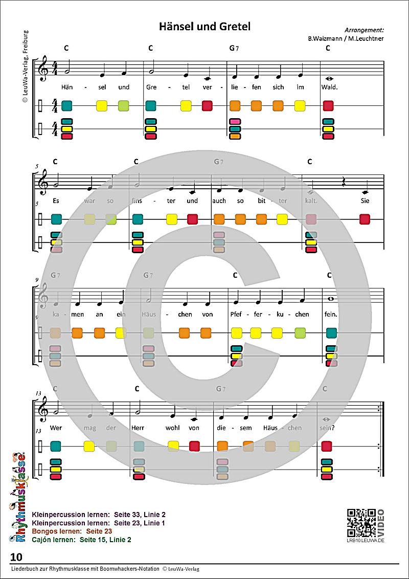 Liederbuch Zur Rhythmusklasse Mit Boomwhackers Notation Buch