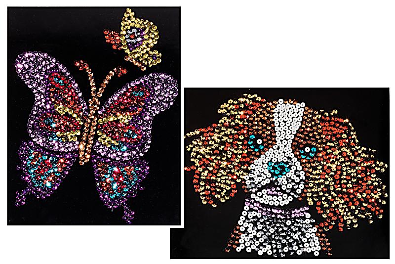Paillettenbilder Motive Schmetterling &amp; Hund Weltbild.de