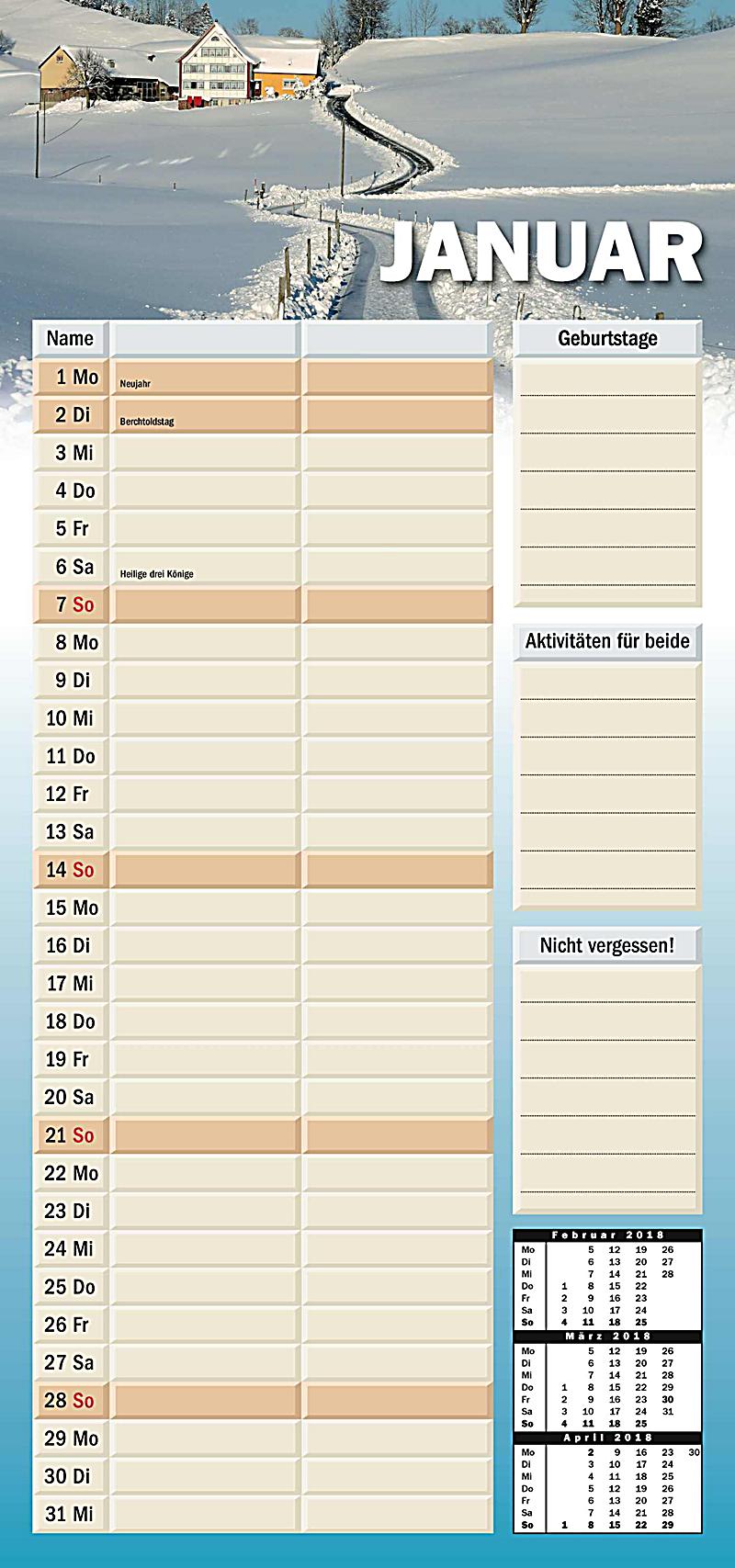 Planer für zwei 2018 - Kalender - Kalender bei Weltbild.ch kaufen