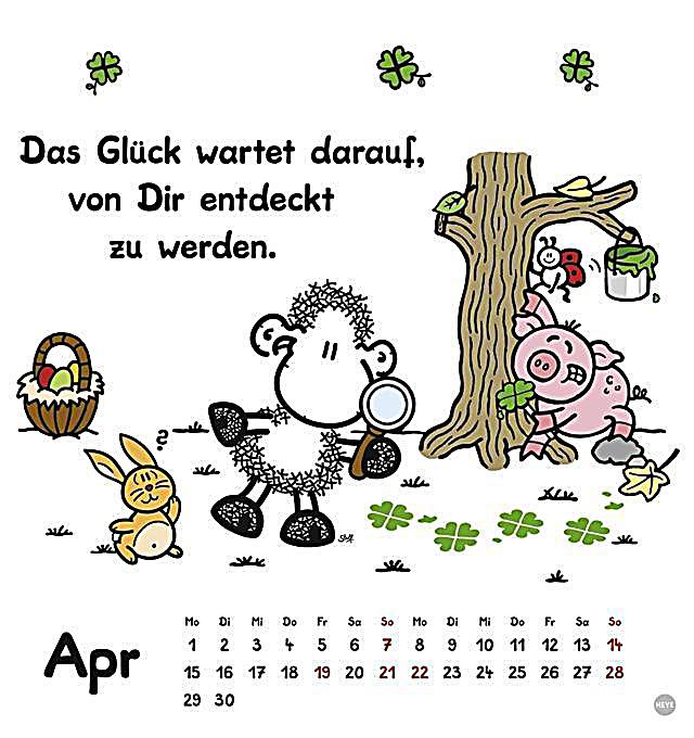 sheepworld Postkartenkalender Viel Glück für ein sonniges Jahr! 2019