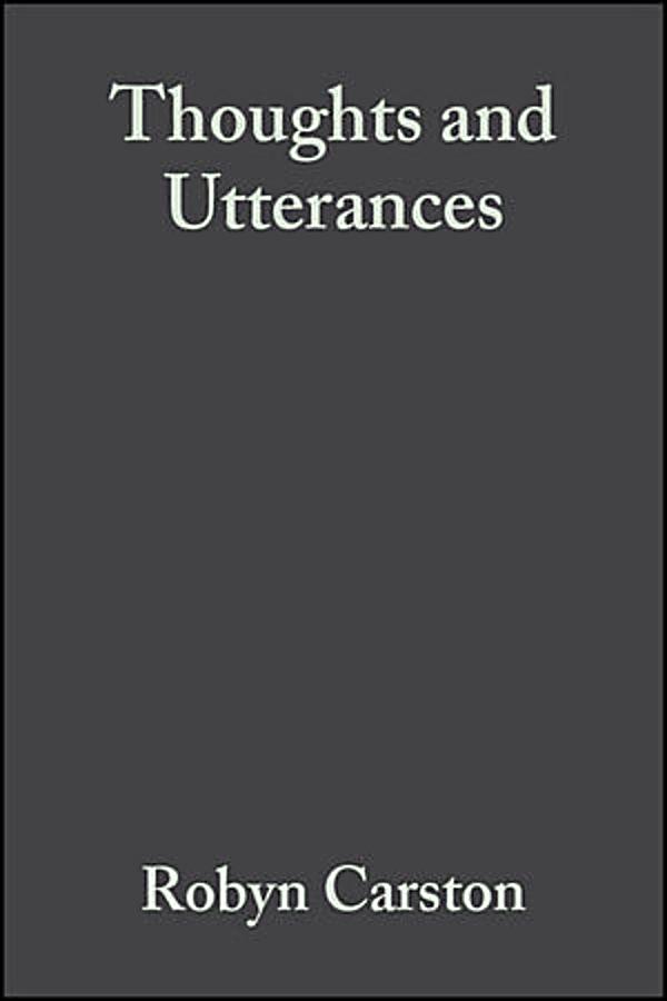 Carston Thoughts And Utterances Pdf