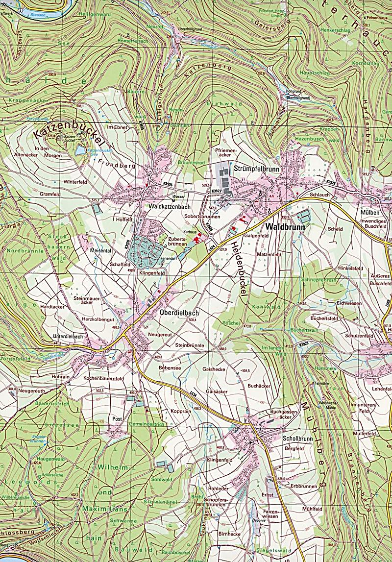 Topographische Karte Baden-Württemberg Waldbrunn Buch - Weltbild.de