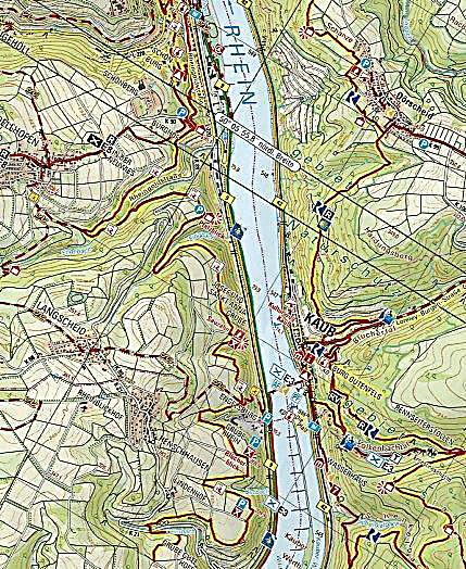 Topographische Karte Rheinland-Pfalz RheinWandern, 2 Bl. Buch