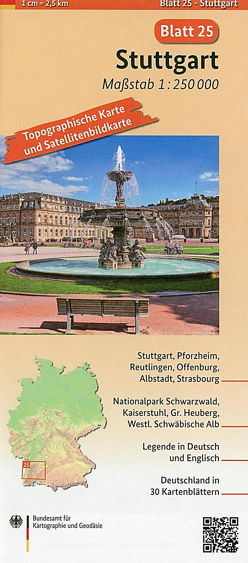 Topographische Karte und Satellitenbildkarte Stuttgart Buch