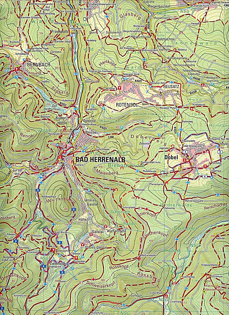 Topographische Wanderkarte Baden-Württemberg Oberes Enztal | Weltbild.at