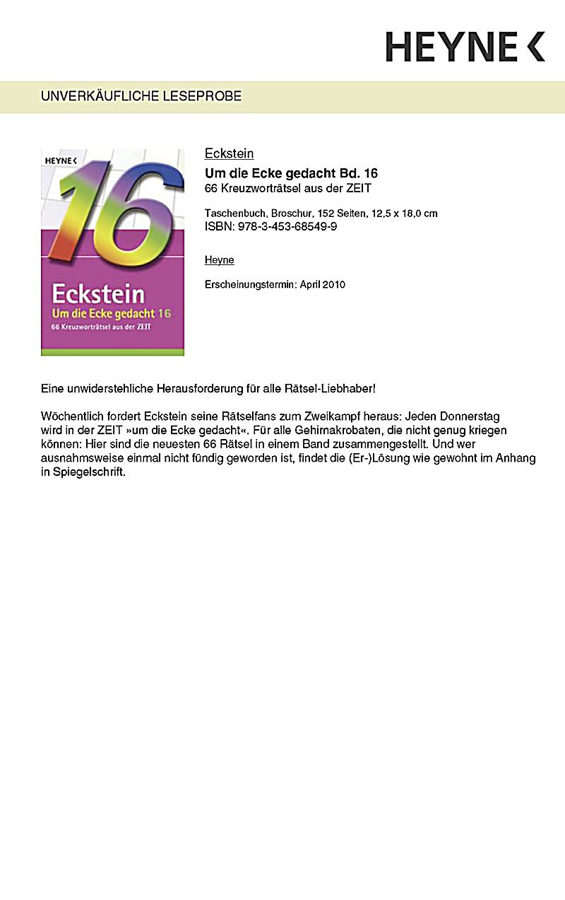 Um die Ecke gedacht Buch von Eckstein bei Weltbild.de bestellen