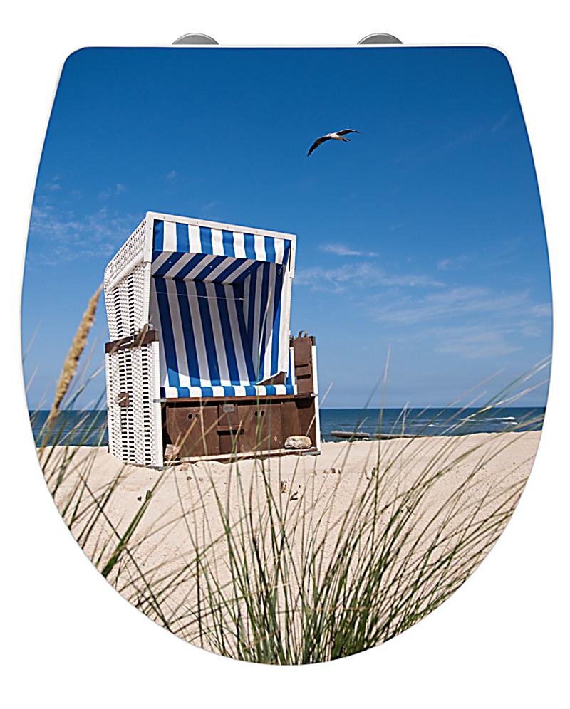 Wenko Premium WC-Sitz Hochglanz Acryl Strandkorb, Absenkautomatik ... Wenko Premium WC-Sitz Hochglanz Acryl Strandkorb, Absenkautomatik ...