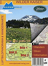 Alpenwelt Luftbildpanorama & Wanderkarte Wilder Kaiser.  - Buch