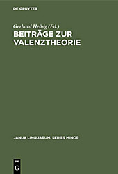 Beiträge zur Valenztheorie - eBook