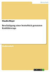 Beschädigung eines betrieblich genutzten Kraftfahrzeugs - eBook - Claudia Meyer,