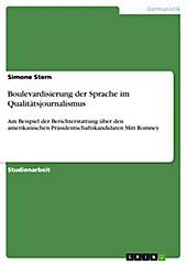Boulevardisierung der Sprache im Qualitätsjournalismus - eBook - Simone Stern,