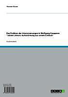 Das Problem der Literarisierungen in Wolfgang Koeppens