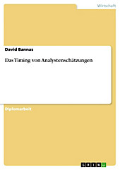 Das Timing von Analystenschätzungen - eBook - David Bannas,