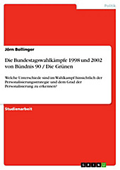 Die Bundestagswahlkämpfe 1998 und 2002 von  Bündnis 90 / Die Grünen - eBook - Jörn Bollinger,