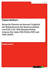 Die deutschen Parteien im Internet - Ein Vergleich der Webpräsenzen und Online-Angebote der Bundesverbände von CDU, CSU, SPD, Bündnis'90/Die... - Stephan Mehlhorn,