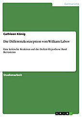 Die Differenzkonzeption von William Labov - eBook - Cathleen König,