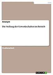 Die Stellung der Gewerkschaften im Betrieb - eBook - -,