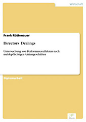 Diplom.de: Directors¿ Dealings - eBook - Frank Rüttenauer,